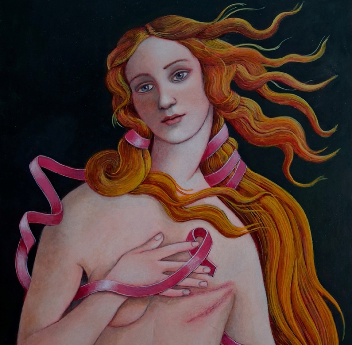 Between Realms  - acrylic painting on wood