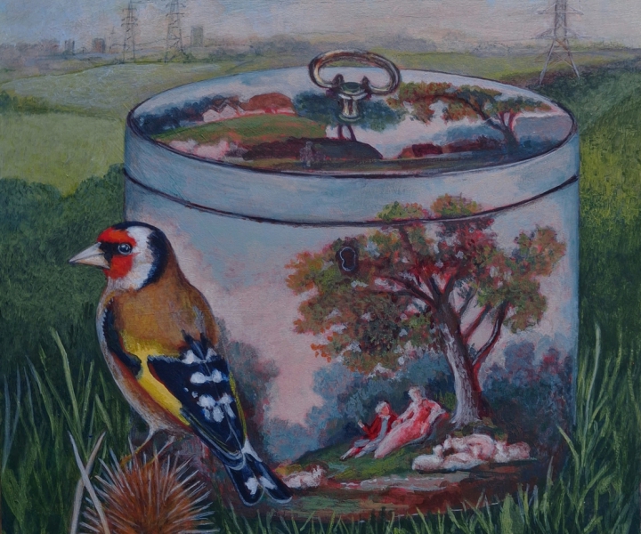 'Drifting'  acrylic on wood.