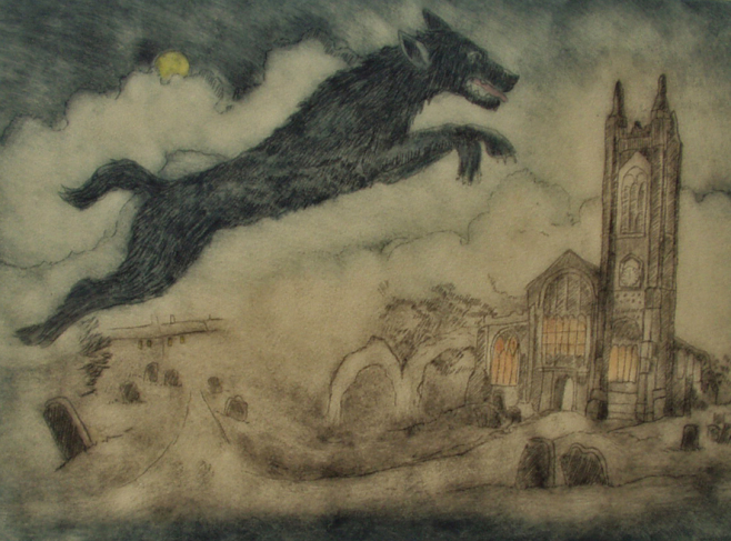 Between Realms  - acrylic painting on wood
